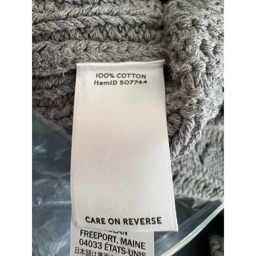 LL Bean Signature 100% Cotton Fisherman Fair Isle Cardigan Sweater Nordic Thick - Picture 7 of 7